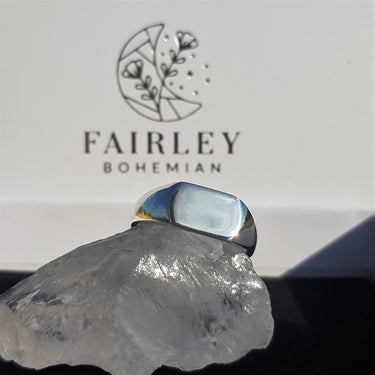 solid 925 silver unisex plain signet ring